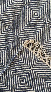 rita rugs rolf by woollen hand woven area rug, blue, 4′ x 6′
