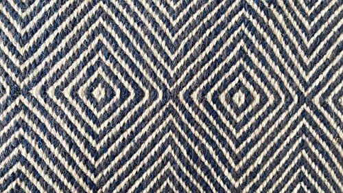 Rita Rugs Rolf by Woollen Hand Woven Area Rug, Blue, 4' x 6'