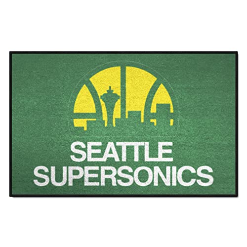 FANMATS 35401 NBA Retro Seattle Supersonics Starter Mat Accent Rug - 19in. x 30in.