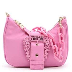 Versace Jeans COUTURE MINIBAG CROSSBODY BAG IN FUCHSIA NYLON WITH GOLD BAROQUE LOGO BUCKLE AND ADJUSTABLE SHOULDER STRAP 74VA4BFGZS640