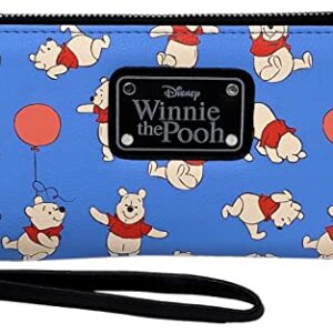 Disney Wallet Wristlet Zip Clutch Faux Leather (Winnie the Pooh Blue)