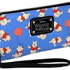 Disney Wallet Wristlet Zip Clutch Faux Leather (Winnie the Pooh Blue)