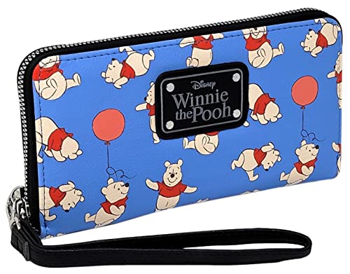 Disney Wallet Wristlet Zip Clutch Faux Leather (Winnie the Pooh Blue)
