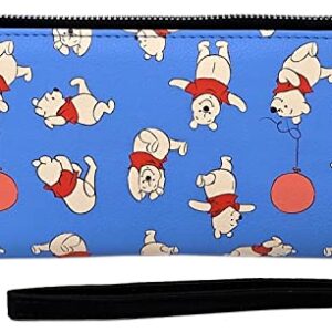 Disney Wallet Wristlet Zip Clutch Faux Leather (Winnie the Pooh Blue)