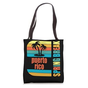 puerto rico spring break high school retro beach graphic men tote bag