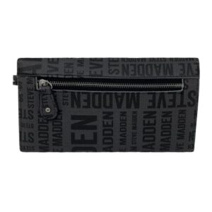 Steve Madden LOGOBAR TRIFOLD Wallet Wristlet (BLACK MULTI)