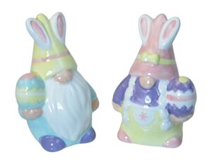 transpac ts00108 dolomite salt and pepper shakers, easter bunny gnomes