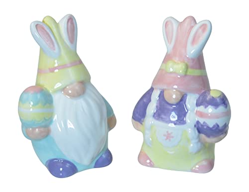 Transpac TS00108 Dolomite Salt and Pepper Shakers, Easter Bunny Gnomes