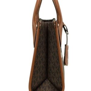 Michael Kors Mirella Small Brown PVC Top Zip Shopper Tote Crossbody Women's Handbag