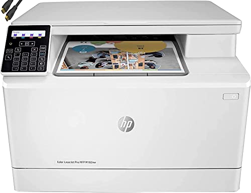 HP Color Laserjet Pro MFP M182nw Wireless All-in-One Laser Printer, Print Scan Copy, 17ppm, Auto-On/Auto-Off Function& Numeric Keypad, Compatible with Alexa -WULIC Printer Cable