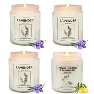 Candles for Home Scented, 4 Pack Lavender Scented Candles Gifts for Women 28 oz 200 Hour Long Lasting Natural Soy Candles, Aromatherapy Candle Set Stress Relief