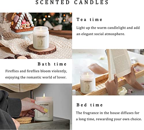 Candles for Home Scented, 4 Pack Lavender Scented Candles Gifts for Women 28 oz 200 Hour Long Lasting Natural Soy Candles, Aromatherapy Candle Set Stress Relief