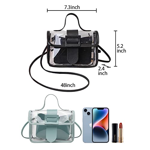 Clear Crossbody Bag Purse, Stadium Approved Clear Purse Bag for Women, Small Clear Purse Work Bags, Clear Handbags for Women