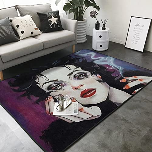 SWEET TANG Memory Foam Goth Gotik Gothic Women Girl Art Area Rugs Play Mat Extra Large Floor Pad Rugs, Non Skid Backing Spa Bathroom Floor Mats, Quick Dry Outdoor Entrance Rug