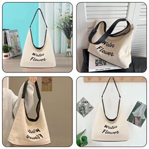 Canvas Tote Bag Shoulder Bag With Magnetic Snap,Hobo Canvas Tote Bag Aesthetic For School,Black Canvas Bag Purse Handbags Casual Tote With Waterproof