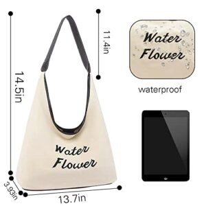 Canvas Tote Bag Shoulder Bag With Magnetic Snap,Hobo Canvas Tote Bag Aesthetic For School,Black Canvas Bag Purse Handbags Casual Tote With Waterproof