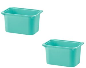 trofast storage box, turquoise, 16 ½x11 ¾x9 ” stackable open containers/bins for trofast frames pack of 2