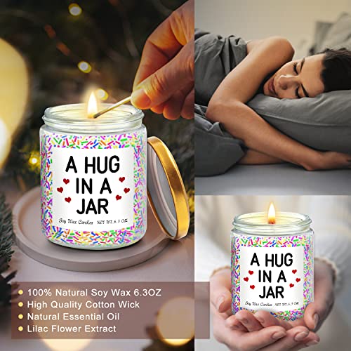 A Hug in a Jar Candles Gifts Get Well Soon Gifts for Women Best Friend Birthday Gifts for Women Christmas Gifts Thinking of You Gift for Women Mom Female Bestie Her Coworker Nurse Encouragement Gifts