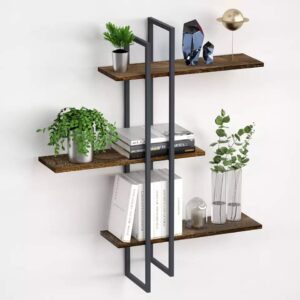 azaela home 3 – tiers 38″ rustic wall mount metal hanging brackets for floating shelves, diy wall mounted heavy duty bracket