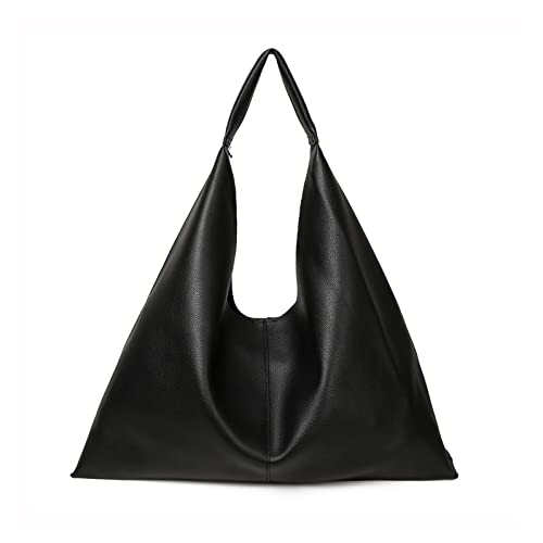 Leather Tote Bag, Oversized Hobo Bags, Large Tote Bag for Women Work, Vegan Leather Handbags Travel, Tote Bags for School, Black