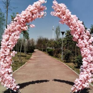 2pcs 11.8ft Artificial Cherry Blossom Flower Vines Fake Flower Garland Outdoors Hanging Silk Flowers Vines for Home Decor Pink Room Decor Wedding Party Japanese Kawaii Decor