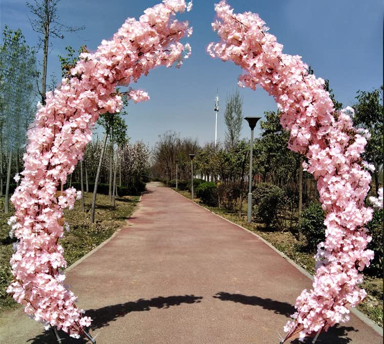 2pcs 11.8ft Artificial Cherry Blossom Flower Vines Fake Flower Garland Outdoors Hanging Silk Flowers Vines for Home Decor Pink Room Decor Wedding Party Japanese Kawaii Decor