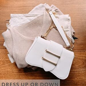 Before & Ever Mini White Shoulder Bag - Small Purse Mini Tote - Small Shoulder Bags for Women - Small White Clutches Purse Bag - White Clutch Handbag - Women's Trendy Cute Purses Hand Bags