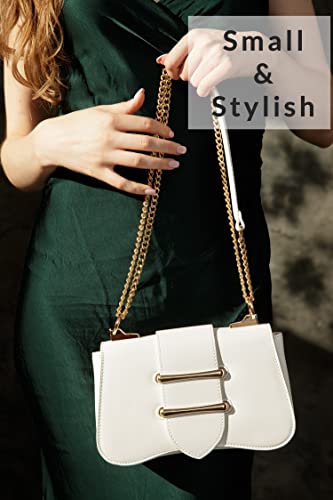 Before & Ever Mini White Shoulder Bag - Small Purse Mini Tote - Small Shoulder Bags for Women - Small White Clutches Purse Bag - White Clutch Handbag - Women's Trendy Cute Purses Hand Bags