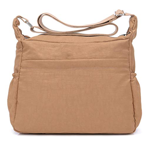 Women's Nylon Shoulder Bag, Waterproof Tote Bags, Zipper Crossbody Bag, Lightweight Handbag for Shopping Travel Hiking