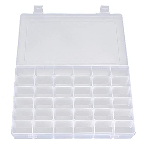 DBYLXMN 36 Jewelry Storage Hard Plastic Box Lattice Removable Partition Transparent Housekeeping & Organizers Fab Clothes Storage