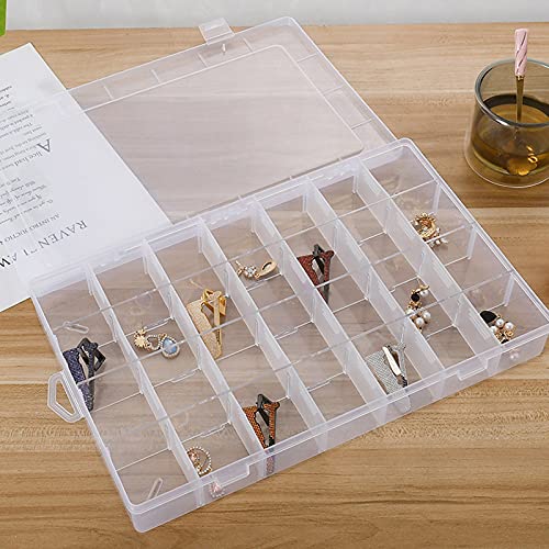 DBYLXMN 36 Jewelry Storage Hard Plastic Box Lattice Removable Partition Transparent Housekeeping & Organizers Fab Clothes Storage