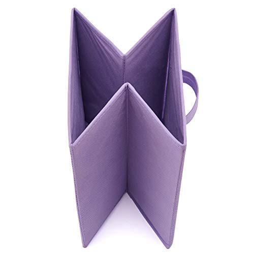 EZOWare Set of 12 Foldable Basket Bin Collapsible Storage Cube For Nursery, Kids Toys Organizer, Shelf Cabinet - ( Purple + Light Blue)