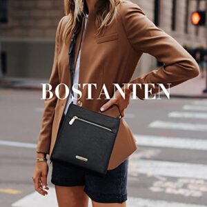 BOSTANTEN Crossbody Bags for Women Designer Cell Phone Multi Pockets Cross Body Purses Shoulder Handbags Ladies Black