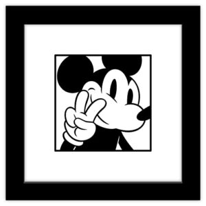 trends international gallery pops disney mickey mouse – mickey expressions – peace wall art wall poster, 12″ x 12″, black framed version