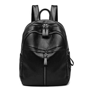 fashion women pu leather solid color shoulder bag backpack casual travel ladies large capacity handbags student schoolbags