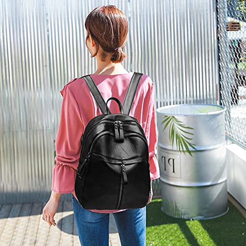 Fashion Women PU Leather Solid Color Shoulder Bag Backpack Casual Travel Ladies Large Capacity Handbags Student Schoolbags