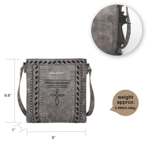 Montana West Whipstitch Collection Western Purses for Women Crossbody Bags Over Shoulder Purse MW1124G-9360GY+W