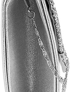 AYKDAS Purses & Totes, Evening Clutches & Crossbody Bags Flash Elegant Clutch, Gold, Silver, Pink (Black) Shiny Handbag (Color : Silver)