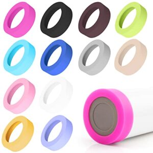 12 pcs 70mm bottom protective silicone sleeve cup mat heat-resistant water bottle holder mat non-slip cup mug coaster for insulation tumbler protector bar coasters – multicolor