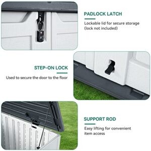 YITAHOME Outdoor Horizontal Storage Sheds, Weather Resistant Resin Tool Shed, Multi-Opening Door for Easy Storage of Bike, Trash Cans, Garden Tools, Lawn Mowers, 27 cu ft, Waterproof, Lockable