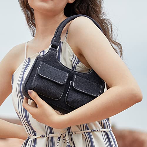 Nova&Aria Women Denim Shoulder Bags Casual Hobo Top Handle Work Totes Satchel Handbags Purse -22