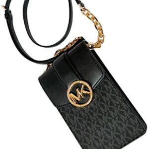 Michael Kors Carmen Small Logo Smartphone Crossbody Bag (BLACK.)