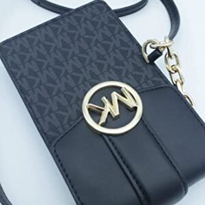 Michael Kors Carmen Small Logo Smartphone Crossbody Bag (BLACK.)