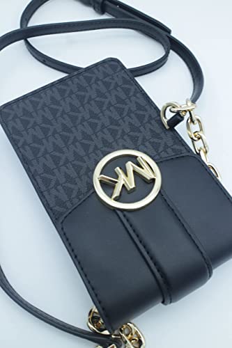 Michael Kors Carmen Small Logo Smartphone Crossbody Bag (BLACK.)