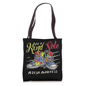 be a kind sole autism awareness autistic support tote bag