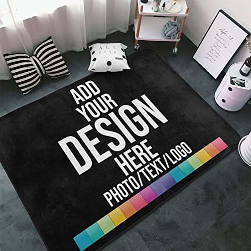 Custom Office Rug Personalized Area Rugs Design Your Logo Image Text Home Decoration Carpet for Bedroom Living Room (36 x 24Inch)