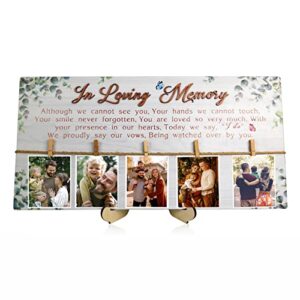 bincue 3d in loving memory wedding sign 20×10 inch with 5 clips, wedding decor to honor souls, wedding memory table sign, wedding remembrance sign