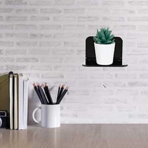 VAHIGCY 3 PCS Acrylic Small Wall Shelves, Small Floating Shelves with 6 Cord Keeper,Nail-Free Wall Display Shelf for Home, Office, School, Coffee Shop Decor