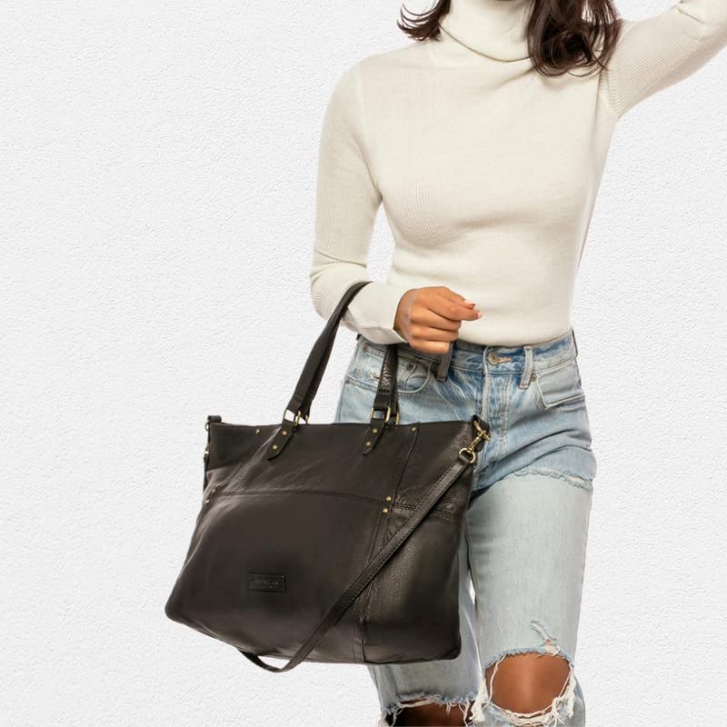 American Leather Co. - Lolo Large Tote - Highly Functional & Superbly Fashionable - Saddle Smooth