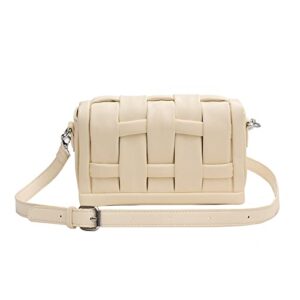 luxury crossbody bags for women quality leather shoulder bag knitting purses crossbody bag for women (color : white, size : 8.5 * 6 * 3in)